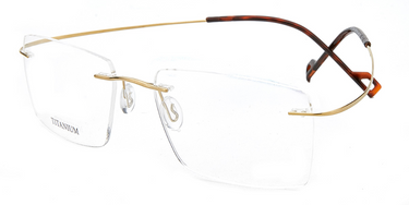 Men Cristal Eyeglasses: Kobe -  Gold - SpecSMART Eye Clinic (diagonal View)